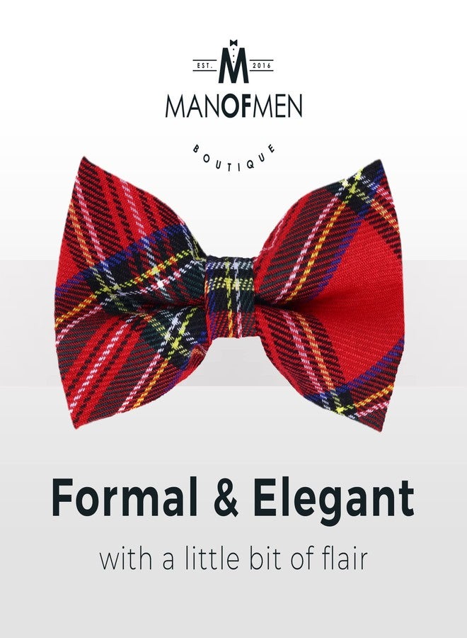 Man of Men - Red Bow Tie - Plaid Bow Ties for Men - Bowties Men - Image 2